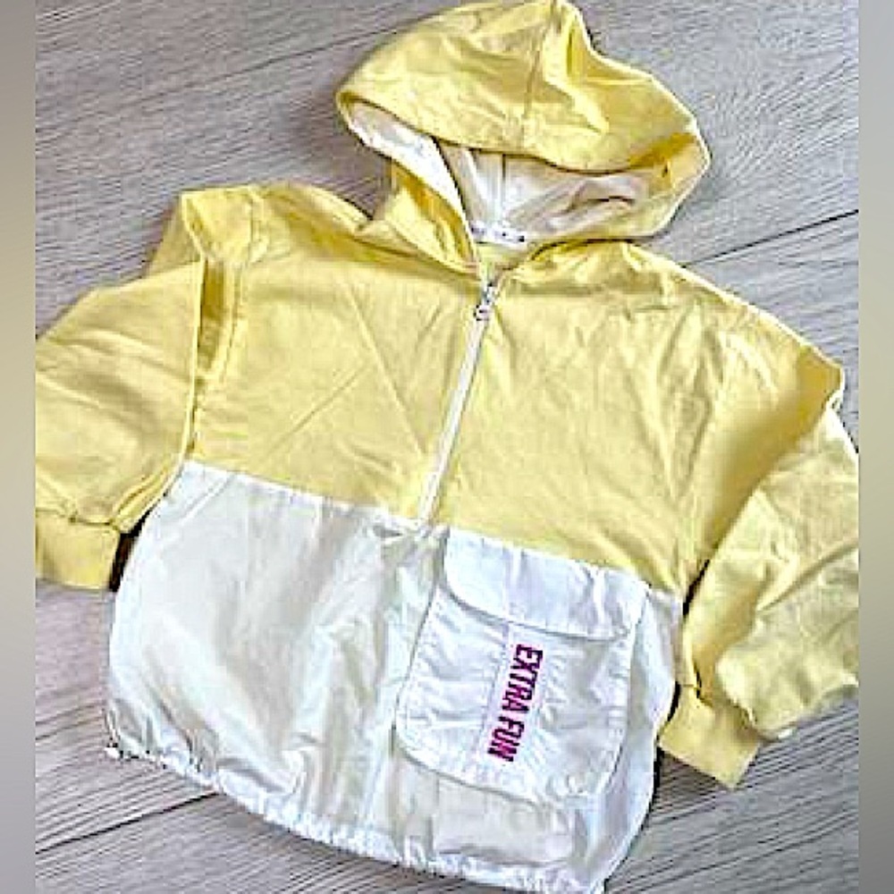 Zara Yellow and White Kids Hoodie
